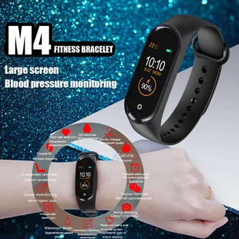 M4 Fitnesa Smart Skatīties Vīrieši Aproču asinsspiediens, Sirds ritma Monitors Aproce Krāsains Touch Smart Skatīties reloj inteligente