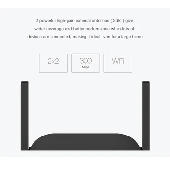Sākotnējā Xiaomi WiFi Router Pastiprinātājs Pro Maršrutētāju 300M Tīkla Expander Repeater Jauda Extender Roteador 2 Antenas