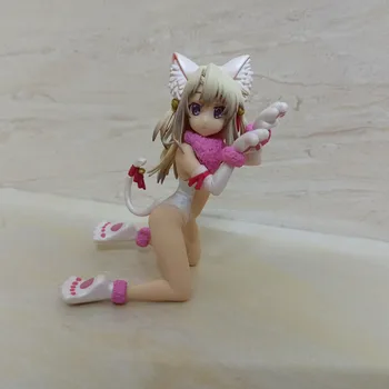 Anime Likteni kaleid starplikas Illyasviel von Einzbern Kaķis Ver PVC Rīcības Attēls Kolekcionējamus Modeli, lelle, rotaļlieta, 14cm