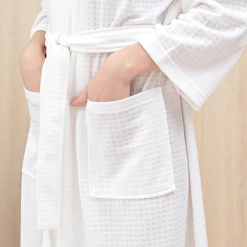 Pāris Vafeļu Kimono Drēbes Sleepwear Intīmas Apakšveļa Homewear Pavasara Summe Jaunas Mājas Apģērbu Peldmētelis Kleita Gadījuma Sleepwear