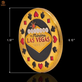 5gab/Partija Laipni lūgti Las Vegas PokerStrategy Zelta Krāsā Poker Kartes Aizsargs Kazino Žetonu Žetons MUMS Pokera Monētu Vākšanas Un Dāvanas