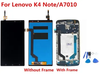 Melnā Krāsā No Testa LCD Displejs K4, Ņemiet vērā, LCD Displejs, Touch Screen Digitizer Montāža Ar Rāmi Lenovo A7010 K4 Piezīme