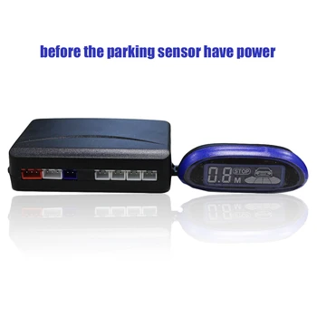 Jaunu Parkošanās Sensors Zilā Ekrāna Autostāvvieta Palīdzību 4 Sensori Un Led Displejs Reversa Rezerves Radara Uzrauga Detektoru Sistēmas