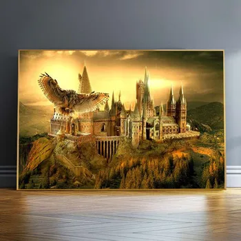 Harries Hogwartses Pūce Skolas Plakātu Potteres Audekla, Gleznas pie Sienas, Mākslas Attēlus, Filmas, Plakāti Dzīvojamā Istaba Dekori