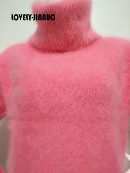 Sieviešu Plīša ūdeļu kašmira augstu uzrullētu apkakli sabiezējumu augstu uzrullētu apkakli džemperis ļoti pūkains džemperis bezmaksas piegāde JN336