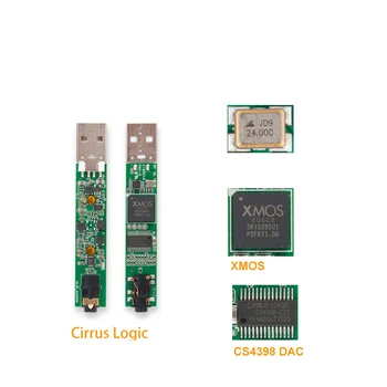 XMOS+CS4398 Portatīvo Audio Dekoders USB Skaņas Karti, kas DSD 256 Audio Dekodēšanas augstas precizitātes (Hi-Res 192KHz / 24bit