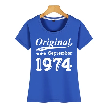 Topi, T Krekls Sievietēm, oriģināls kopš septembra 1974 Gadījuma Black Pielāgots Sieviešu Tshirt