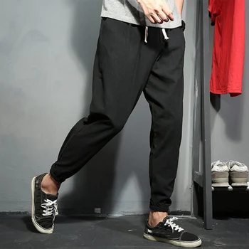 Vasaras Vīriešiem zīmuli bikses japānas stila Harlan bikses plus lieluma liels 8XL 9XL 10XL vīriešu bikses, zaļš, sarkans, tumši zils ādas elastību bikses plānas