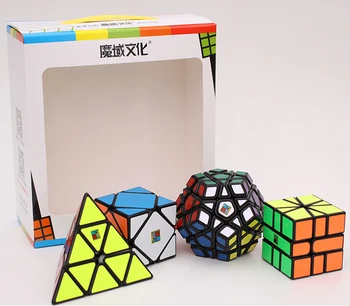 Moyu Meilong Komplektā 4GAB Komplekts Dāvanu Iepakojumā Magic Cube Mofangjiaoshi Ātrums Puzzle Izglītības Rotaļlietas Bērniem Profesionālā spēles