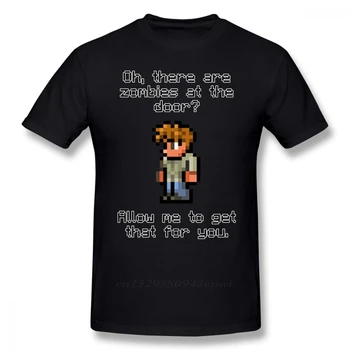 Terraria T Krekls Rokasgrāmata Patīk Zombiji T-Krekls Gudrs Drukāt Tee Krekls Vīriešiem Īstermiņa Piedurknēm Streetwear Kokvilnas Tshirt