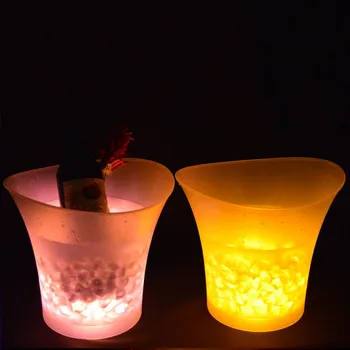 Vīna Kausu, 5L 7 Krāsas, LED RGB Gaismas Maināms Ledus Šampanieti, alkoholiskie Dzērieni, Alus Bārs Puses Rīkus