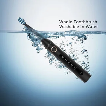 Seago Sonic Elektriskā zobu Suka USB Lādējamu Ūdensizturīgs Nomaiņa Suka Galvas Labākā Dāvana