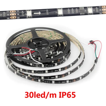 30 60 led/m ws2811 12v led strip gaismas 5m Ws2811 kontroles 5050 Rgb Adrese Led Lentes Ūdensizturīgs IP20 IP65 IP67 Pilnu Krāsu