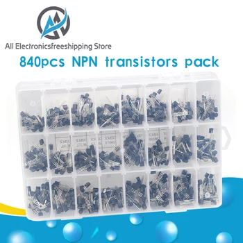840pcs/set 24Values TO-92 Tranzistors Sortimentu Komplekts BC327 BC337 BC547 tranzistors 2N2222 3904 3906 C945 PNP/NPN tranzistori pack