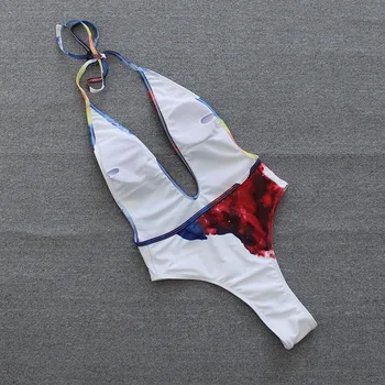 Tie Krāsošanas Viens Gabals Peldkostīms Polsterēta Peldēšanas Tērps Sievietēm Dziļu V Peldkostīmi Dizainers Monokini Sexy Peldēties Uzvalku Mikro Bikini 2021