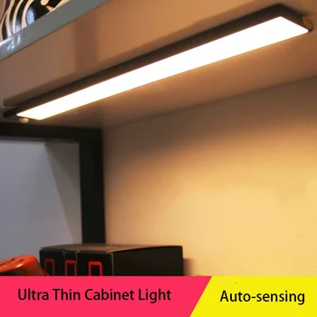 2GAB Ultra plānais LED Saskaņā ar ministru Kabineta Skapī, Automātiskās LED Gaismas USB Papildināt 3Modes Kustības Sensors Sienas lampas Virtuves Skapis