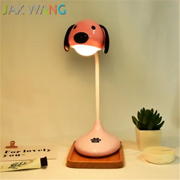 Led karikatūra Trušu gudrs Suns uzlādējams mini Touch galda lampas bērnu istabas silts, guļamistabas gultas dimming gaismas galda lampa