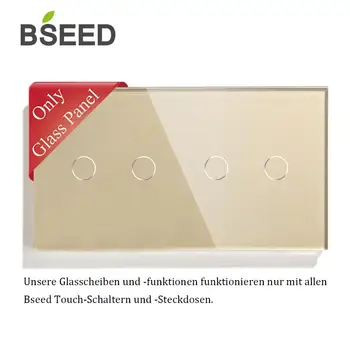 BSEED Pērle Kristāla stikla Stikla Paneli 157mm Balts Melns Gloden Sienas Touch Switch