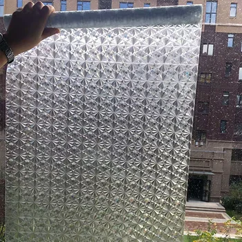 Vannas istaba anti-apgaismojuma sadzīves privātās dzīves konfidencialitātes caurspīdīgi stikla uzlīme 3d-trīsdimensiju dekoratīva elektrostatisko pārklājumu