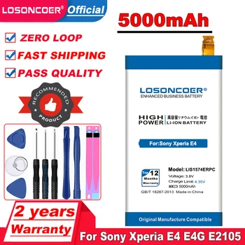 LOSONCOER 5000mAh LIS1574ERPC Sony Xperia E4 E4G Dual E2104 E2105 E2043 E2115 E2124 E2003 E2006 E2114 E2053 E2033 Akumulators