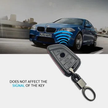 4D Ādas Automašīnas Galvenais Gadījumā BMW 1 2 5 7 X1 F48 X3 X4 X5 X5M X6 X6M Smart Tālvadības Pults Vāciņu Keychain, Soma, Auto Piederumi