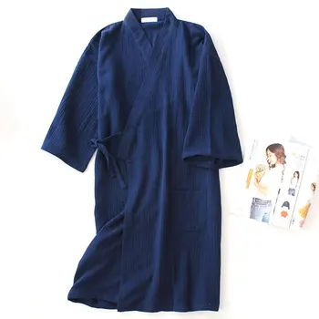 Vasarā Kokvilnas, Krepa Dubultu Marli Japāņu Kimono Drēbes, Sieviešu Halāti Sleepwear Pāris Halāti Ilgi, Kāzu Pidžamas