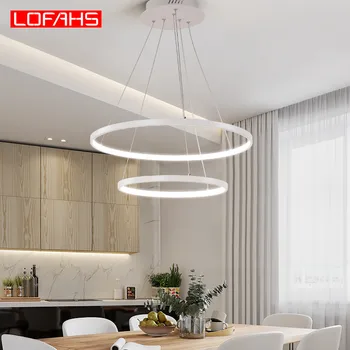 LOFAHS Modernu LED Lustras, lai Dzīvojamā Istaba Ēdamistaba Restorāns lobby Gredzenu, Kulonu Lustras Apgaismojums gaismas Apli,