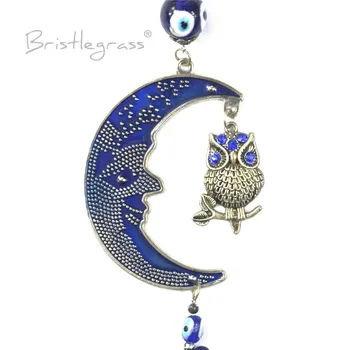 BRISTLEGRASS turcijas Zilās Ļauno Aci Mēness Pūce Pušķis Auto Sienas Karājas Kulons Svārsta Amuletu Laimīgs Šarmu Svētību, Aizsardzību Dāvanu