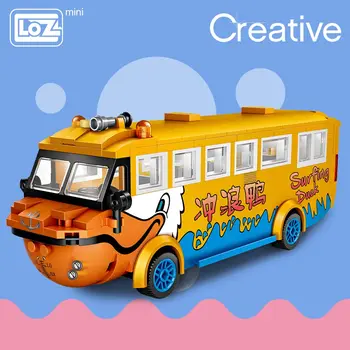 LOZ Mini Bloki Sērfot Pīļu Desanta Autobusu Pīle Laivu, Ceļojuma Automašīnas Modelis Izglītojošas Rotaļlietas Bērniem Mini Ķieģeļi Dāvanas DIY