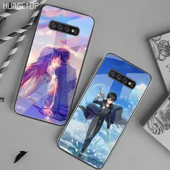 HUAGETOP Karstā Zobens Mākslas Online SAO Anime, Manga telefonu Gadījumā Rūdīta Stikla Samsung S20 Plus S7 S8 S9 S10 Plus Piezīme 8 9 10 Plus