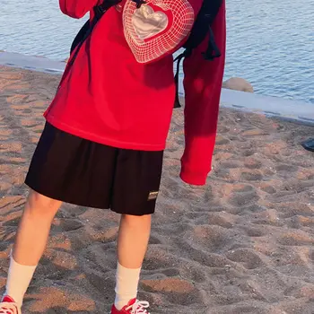 HOUZHOU Grunge Estētisko sporta Krekls Sieviešu Rudens Modes Drukāt Hoodies korejiešu Stilā, Kokvilnas, ar garām Piedurknēm Streetwear Sievietēm, Hoodies