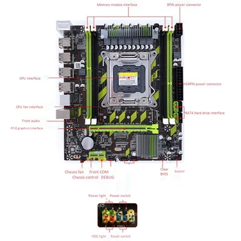 X79 X79G Mātesplati, kas ar LGA2011 Kombinācijas Xeon E5 2620 CPU 2gab x 4 GB = 8 gb Atmiņas DDR3 RAM 1333Mhz PC3 10600R