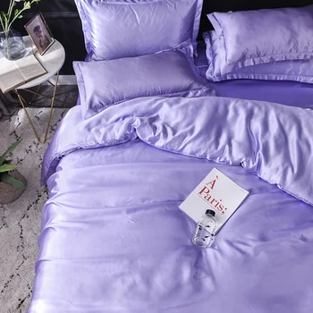 Purpura zīda sega sedz, 220x240 Spilvendrāna 3pcs,200x200 sega segums, gulta segtu 150x200,queen, king size gultas komplekts,gultas loksnes