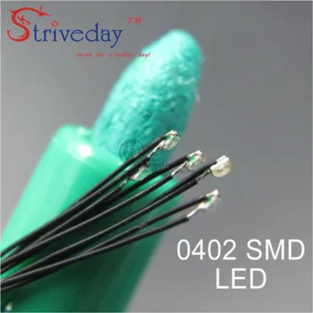 20pcs/daudz 0402 SMD Pre-pielodēti mikro litz vadu LED vada pretestība 20cm 8-15V Modelis DIY
