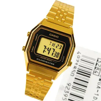 Casio collection LA-680WGA-1DF - Reloj digitālo retro para mujer y hombre , tamaño mediano, krāsu dorado