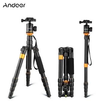 Andoer Profesionālais Statīvs Monopod Salokāms Fotogrāfiju Digitālās Fotokameras Statīvs Video Bumbu Galvu Canon Nikon Sony DSLR