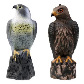 MagiDeal 2 Gabali / Set Lielu Reāli Eagle Hawk Medību Mānekļi Kaitēkļu Kontroles Putnu, Baložu Scarer Āra Dekoratīvās Dārza