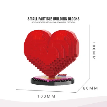 3 stilu cienītāji patīk sarkanas rozes celtniecības bloki mikro daļiņas Valentīna Diena atzīšanās izglītības rotaļlietas, dāvanas