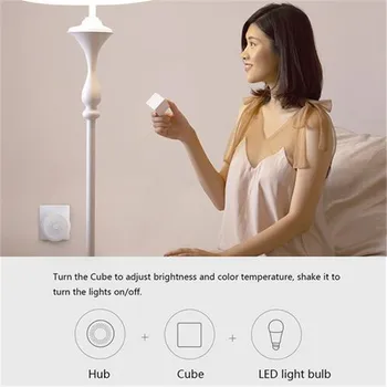 Komplektā Pārdošanas Aqara 9W E27 2700K-6500K 806lum Balta Krāsa Smart LED Spuldzes Gaismas Lampa Strādā ar Mājas Komplekti MI Mājās APP #