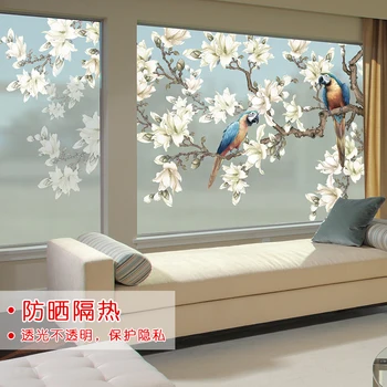 Matēta stikla uzlīmes logā papīra logu uzlīmes, caurspīdīgs necaurspīdīgs elektrostatisko pārklājumu dzīvojamā istaba guļamistaba dekorēšana logu