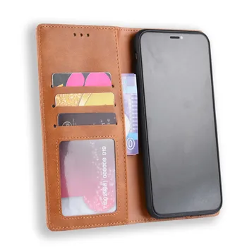 Luksusa Ādas Magnēts Flip Case for IPhone 12 Mini 11 Pro Xs Max Xr-X SE 2020 8 7 6 6s Plus Etui Seifs Kartes Turētāja Statīva Vāciņu