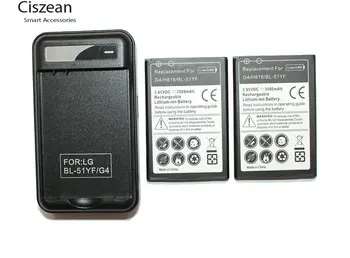 2x 3500mAh BL-51YF Rezerves Baterija + USB Sienas Lādētājs LG G4 H818 H818N VS999 F500 F500S F500K F500L H815 Bateria