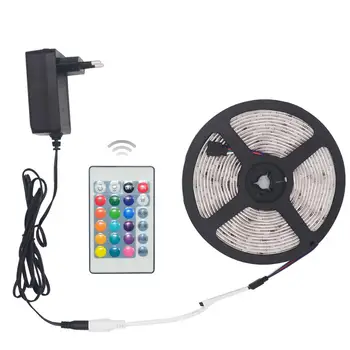 LED Strip Gaismas 12V Ūdensizturīgs RGB gaismas lentes krāsu maiņa 16,4 pēdas 5M gaismas lentes, kas paredzētas telpas Elastīgas Lentes fita ar tālvadības