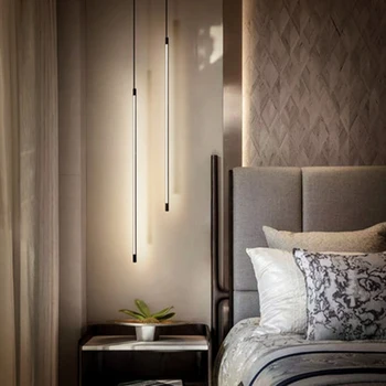 Zelta/Melnā Modernu LED Pendant gaismas Guļamistaba naktsskapītis Dinning Room Bārs Minimālisma Karājas Kulons lampas Ac110-220V