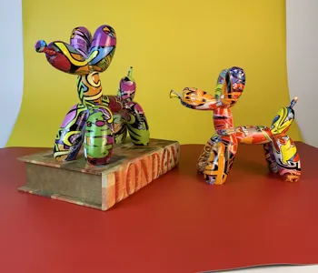 Grafiti Mākslas Balonu Suns Vienkārši Radoši Mākslas Krāsu, Sveķu Suns Rotājumi, Mājas Ieejas Vīna Ministru Kabineta Rotājumi Amatniecības