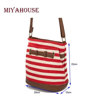 Miyahouse Vintage Audekls Dizaina Sieviešu Kausu Soma Svītrainām Iespiesti dāmas Messenger Bag Augstas Kvalitātes Ikdienas Lietošanas Meiteņu somas