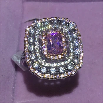 Pārspīlēti Princese 14K zelta, Dimanta Gredzeni Sievietēm Saderināšanās Rotas Ģeometriskās Diamante peridots Dārgakmeņiem Bizuteria gredzenu jaunas