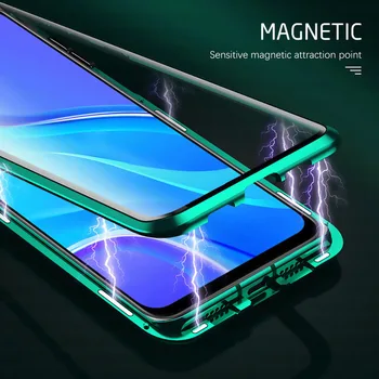 360 Magnētisko Adsorbcijas Metāla Gadījumā Xiaomi 10 Lite Redmi Piezīme 9s 8 8T 7 Pro 9.A K20 Mi 10 9T 10T Pro Double-Sided Stikla Vāks