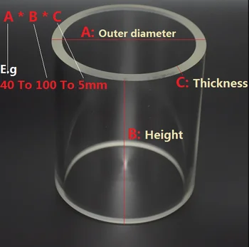 Borsilikāta stikla kolonnas, Ārējais diametrs 65mm , Augstums 50mm, Borsilikāta stikla caurules(Kļūda ±1mm)