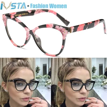IVSTA Kaķu Acs Brillēm, Sieviešu Rozā Tuvredzība, Briļļu Recepšu Brilles Vintage Modes Redzes Luksusa Zīmolu Optisko Rāmis